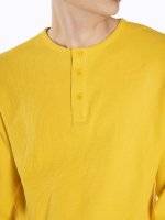 Waffle knit basic long sleeve t-shirt