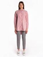 Longline corduroy blouse with chest pocket