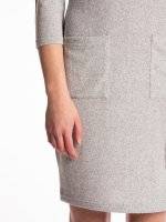 Knit dress with patch pockets