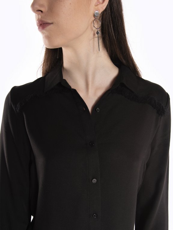 Viscose blouse with fringe detail
