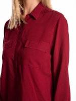 Basic viscose blouse with chest pockets