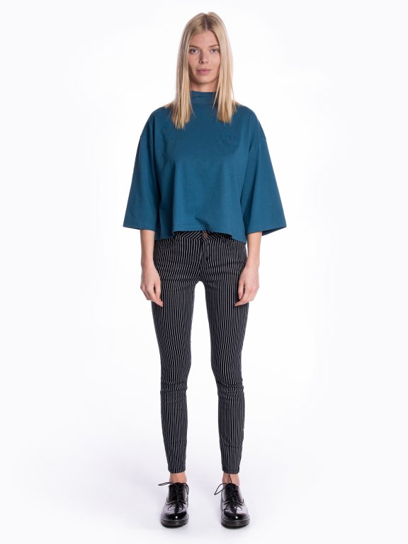 Boxy t-shirt with high neck