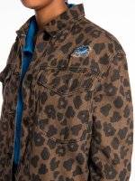 Animal print denim jacket