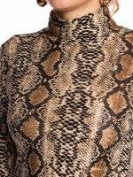 Snake print turtleneck t-shirt