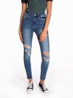 Skinny Jeans mit metallischem Seitenstreifen
