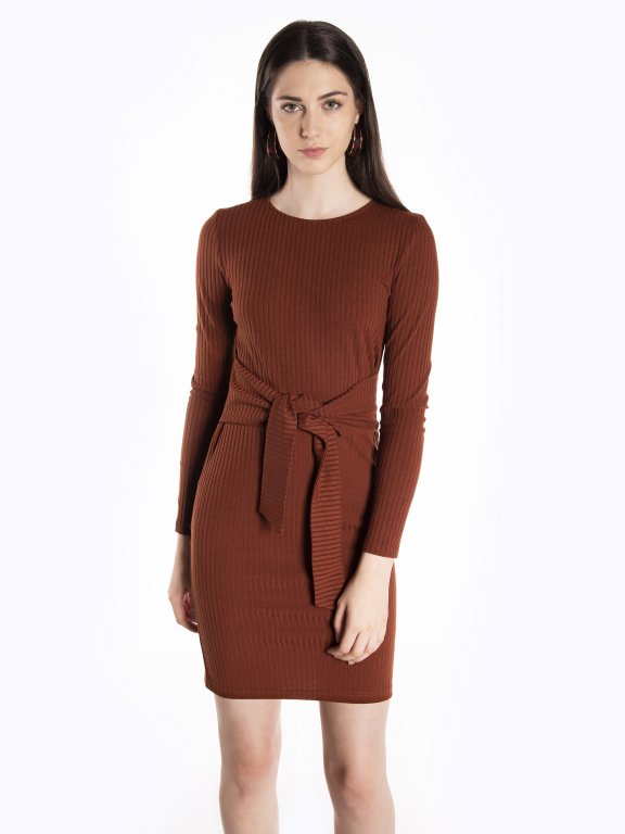 Bodycon dress with tie up detail