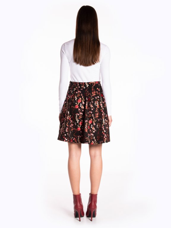 A-line floral print skirt