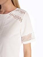 Blouse top with croched detail