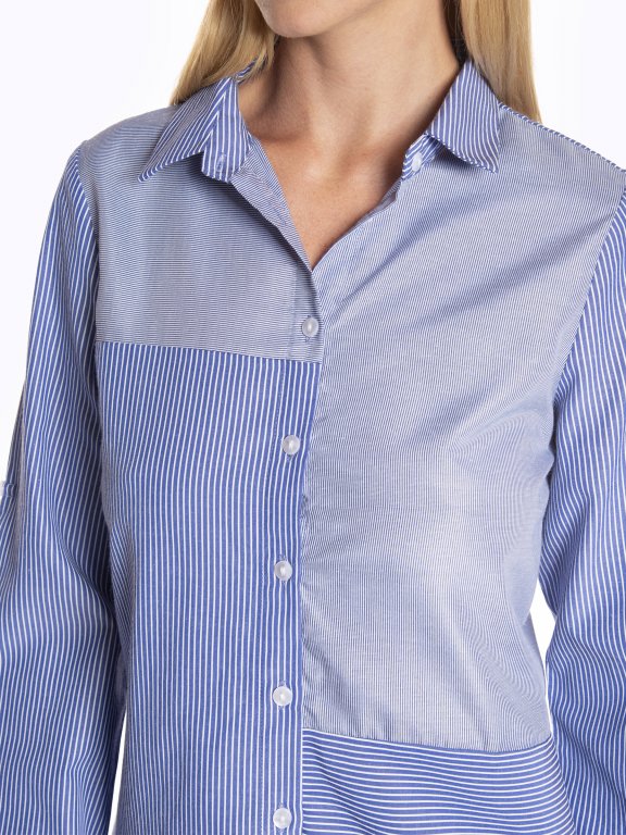 Striped paneled cotton shirt