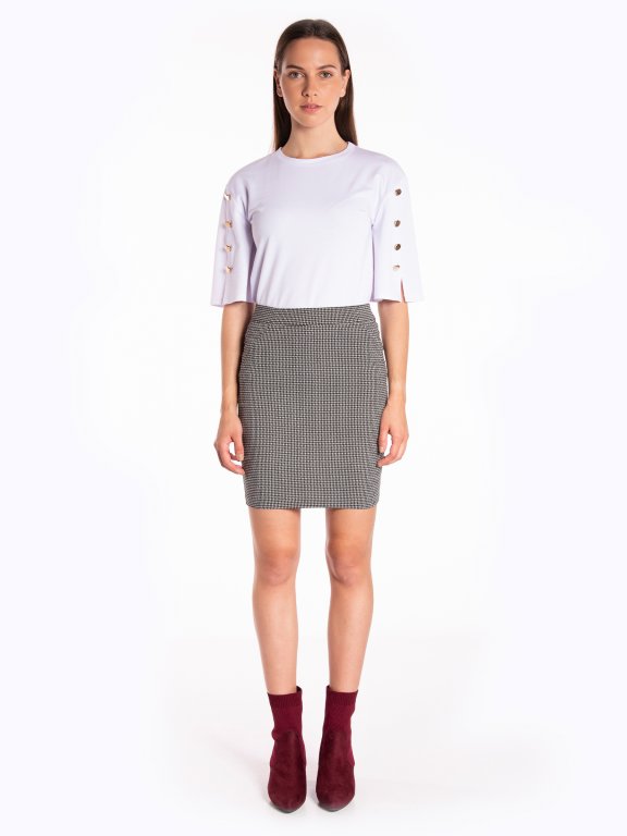 Monochrome print bodycon skirt