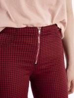 Gingham skinny trousers with zipper