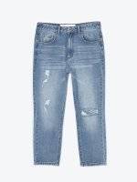 Cropped cotton jeans