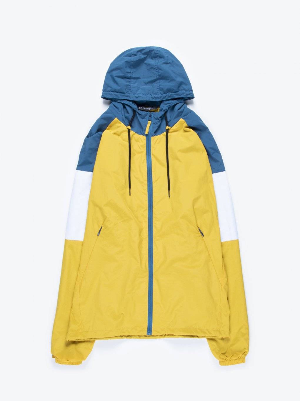 Colour block jacket with hood