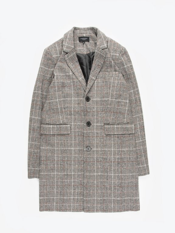 Longline plaid coat