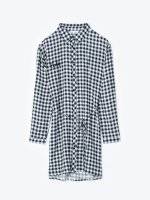 Longline gingham shirt with embroidery