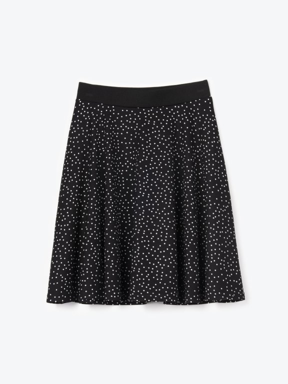 Polka dot print a-line skirt