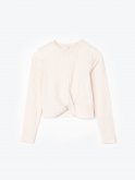 Ribbed long sleeve crop top with knot