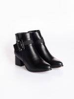 Block heeled ankle boots with buckle detail