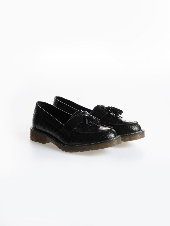 Faux leather loafers