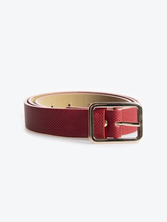 Belt with rectangle buckle