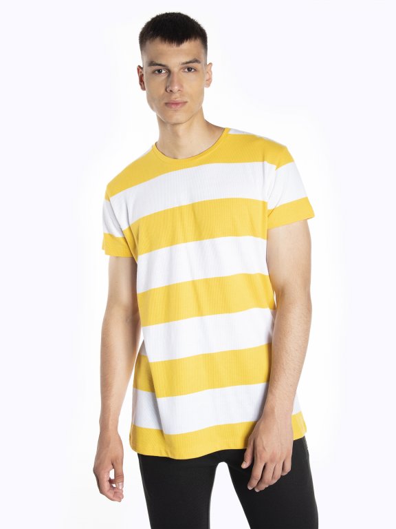 Ribbed t-shirt with stripes
