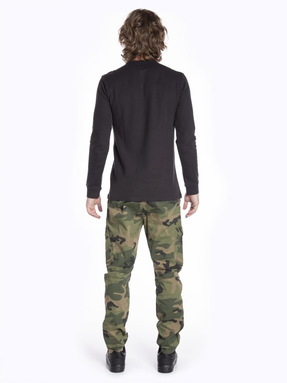 Camo printed cargo trousers