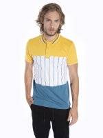 Colour block short sleeve polo shirt