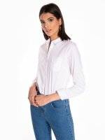 Stretchy cotton slim fit shirt with chest pockets