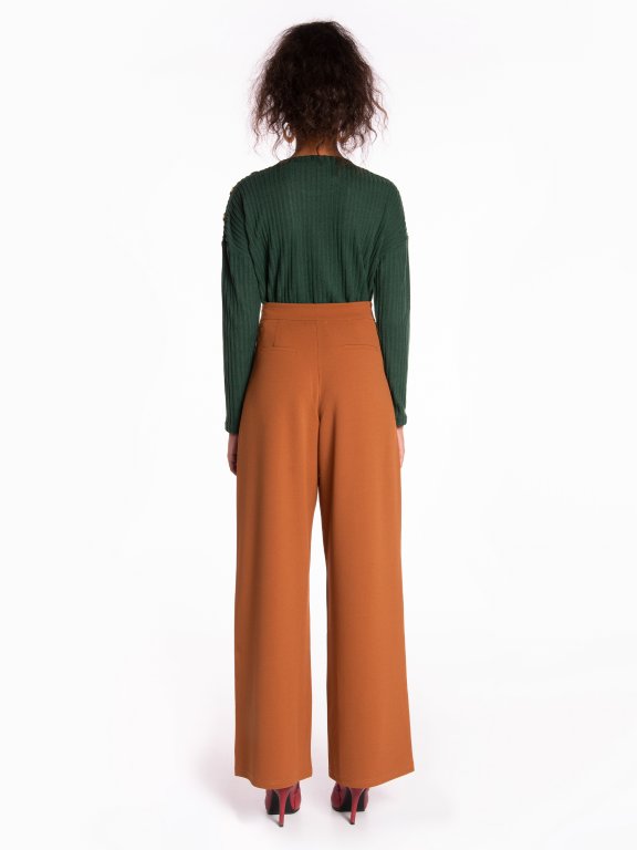 Stretchy wide leg trousers