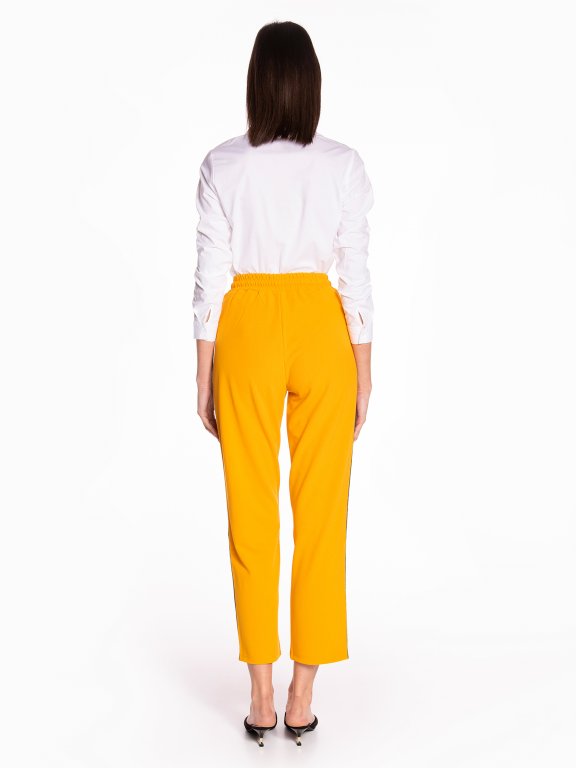 Taped wide leg trousers