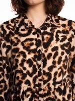 Animal print peplum blouse