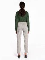 Plaid taped carrot fit trousers