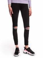 Leggings with decorative tape on knees