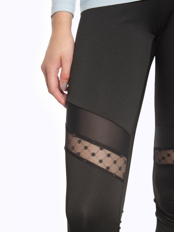 Leggings with mesh detail