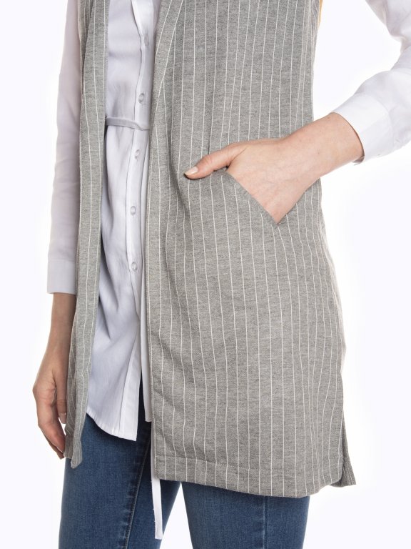 Longline striped vest