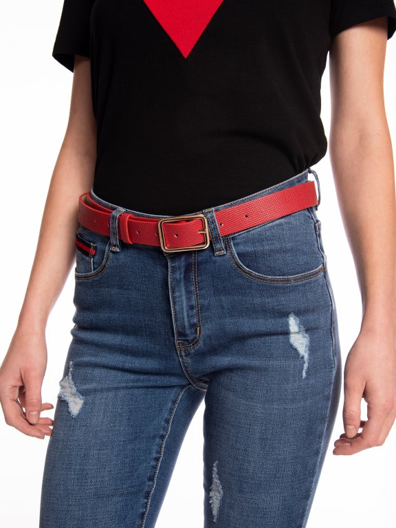 Belt with rectangle buckle