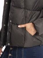Quilted padded boxy jacket with hood