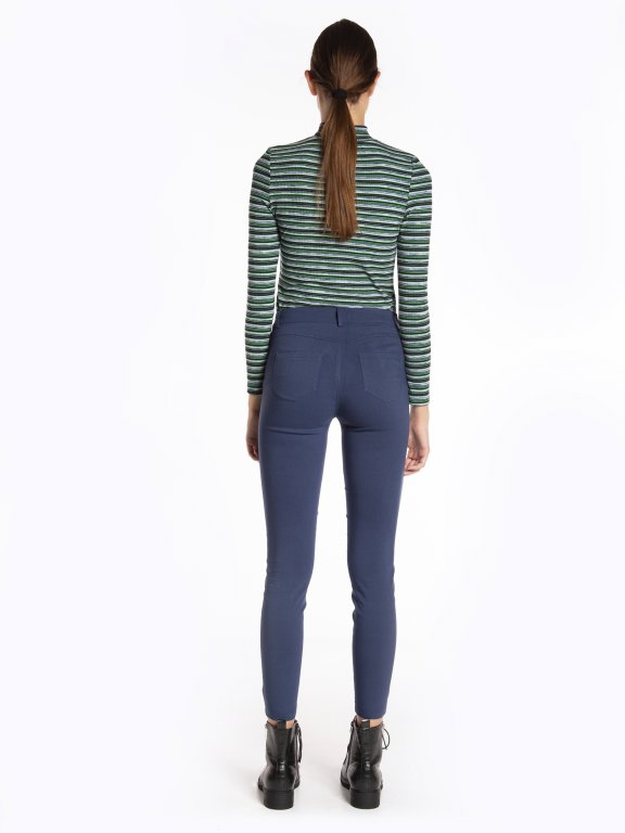 Elastic skinny trousers with push-up effect