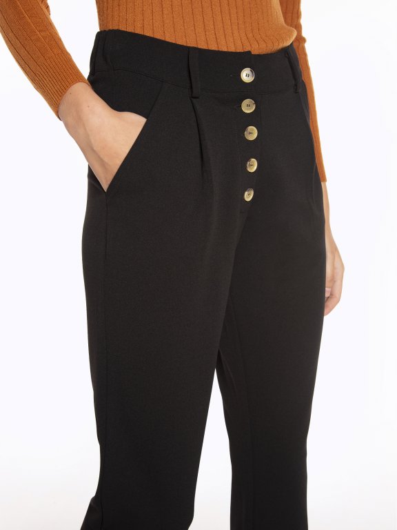 Tapered fit stretchy trousers
