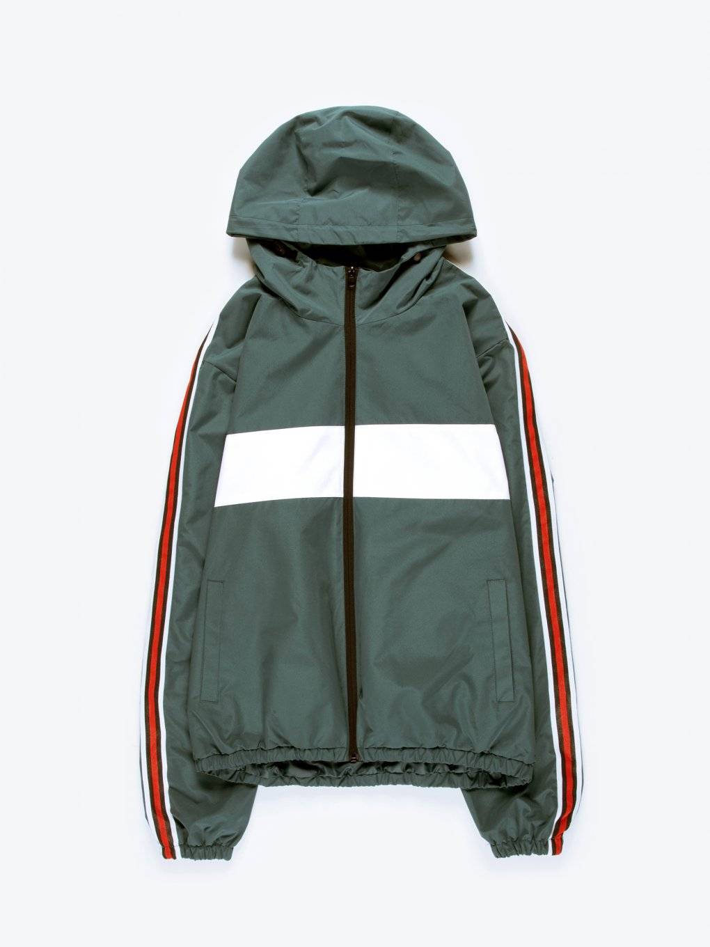 Taped jacket with hood