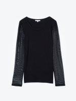 T-shirt with mesh sleeves