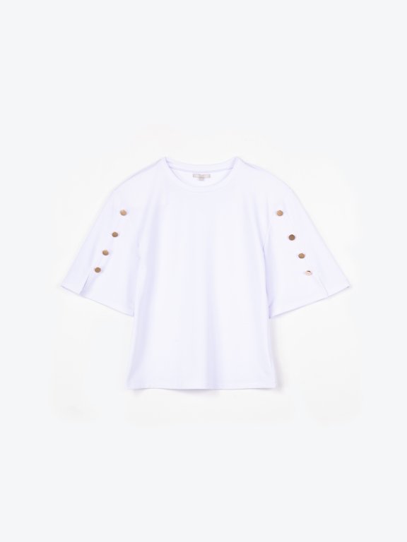T-shirt with embellished sleeves