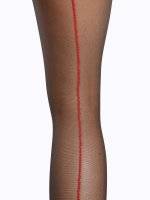 Tights with red back stripe