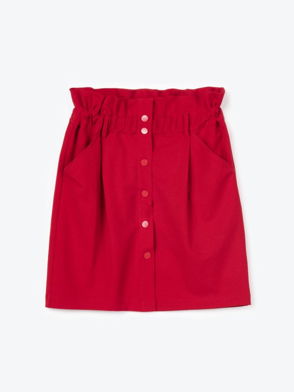 High-waisted button-down skirt
