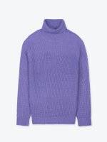 Sweter ze splotu żeberkowego z golfem