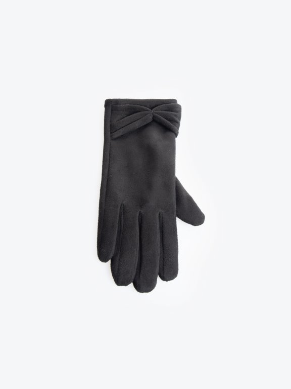 Gloves with bow detail