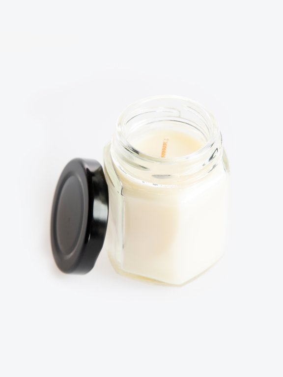 Vanilla scented candle in jar