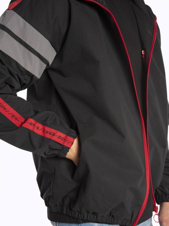 Taped jacket with contrast zipper