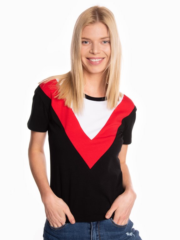 T-shirt with contrast panels