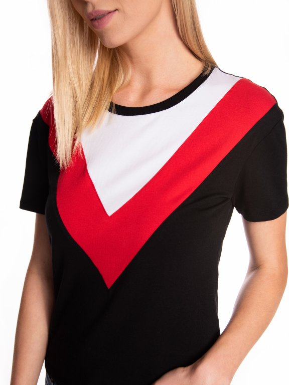T-shirt with contrast panels